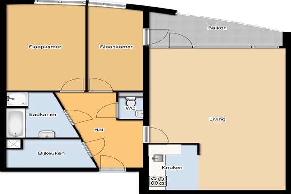 Appartement Kapitein de Langestraat in Almere
