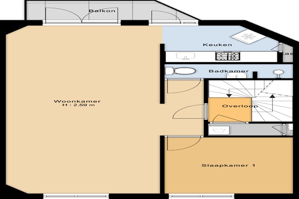 Appartement Reggestraat in Amsterdam