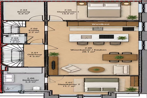 Appartement Willebrordusplein in Rotterdam