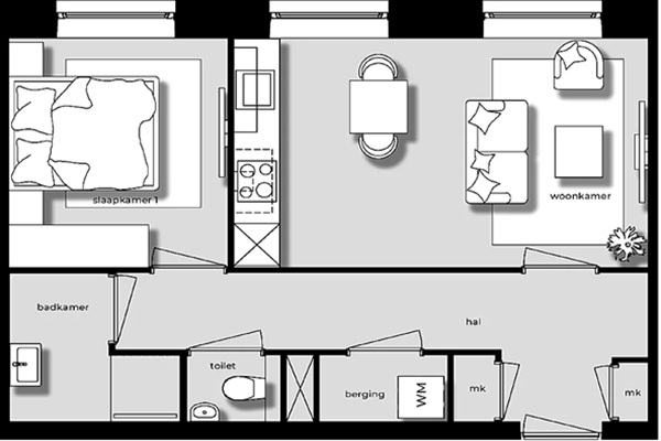 Appartement Grasweg in Amsterdam